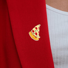 Broche de desenhos animados 8pcs fatias de pizza broches liga fast food forma insignia lapel pinos simulados pizza etiqueta pino