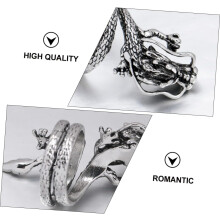 Dragehode menns ring elegant dragefinger smykker retro metallring dekorasjon for menn tilbehør for uformelt festantrekk