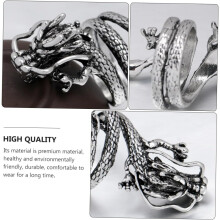 Anello da uomo con testa di drago, elegante gioiello retrò in metallo, decorazione per uomo, accessorio per abbigliamento casual e da festa.
