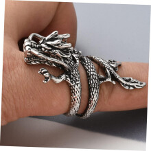 Herrenring mit Drachenkopf – Schicker Drachenfinger-Schmuck, Retro-Metallring-Dekoration für Herren, Accessoire für lässige Partykleidung