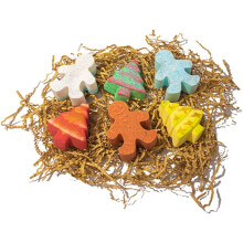 6pcs pão de gengibre homem banho bola de sal tema de Natal caixa menino menina banho bomba fragrância viagem pele natural