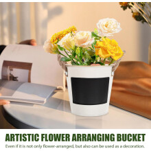 Rustikaler Blumenkübel aus Eisen mit Griff, Sukkulentenpflanzgefäß im Vintage-Stil, Metalleimer, Blumenbehälter