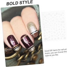 6 vellen witte kerst sneeuwvlok nagelstickers, nail art stickers, nagelaccessoires voor doe-het-zelf feestartikelen