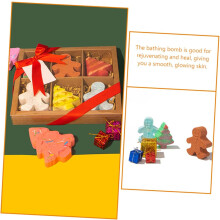 6er-Pack Lebkuchenmann-Badesalzkugeln, Weihnachtsmotiv, Karton, Jungen- und Mädchen-Badebomben, Duft, Reise, natürliche Haut