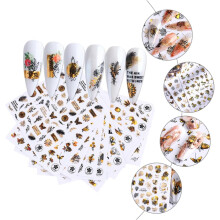 6pcs Nail Art Stickers Decals Women Nail Decoration Creative Stickers Adhesive Decals for Art