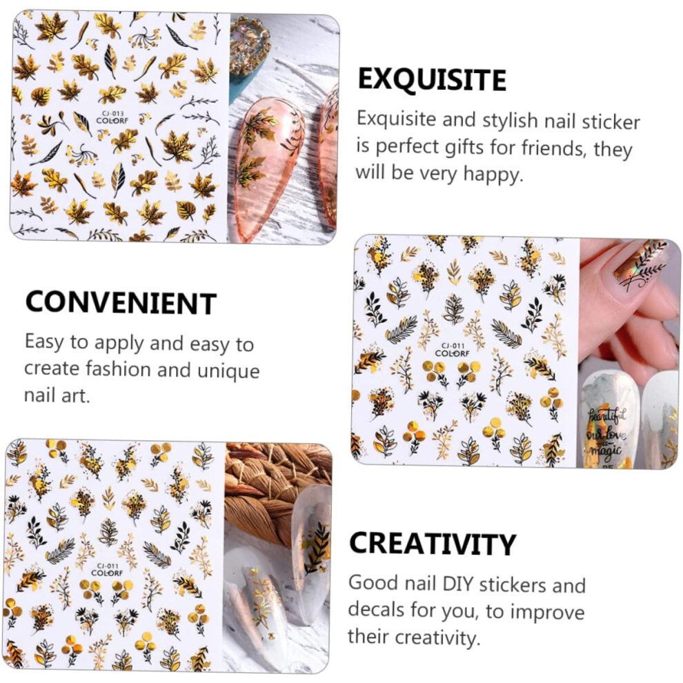 Hkhbjs 6Pcs Nail Art Stickers Decals Women Nail Decoration Creative Stickers Adhesive Decals For Art