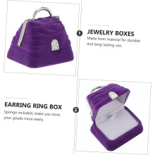 Ringbox in Handtaschenform, lila, simuliertes Verlobungs-Schmuckkästchen, tragbare Aufbewahrungsmöglichkeit für Ringe