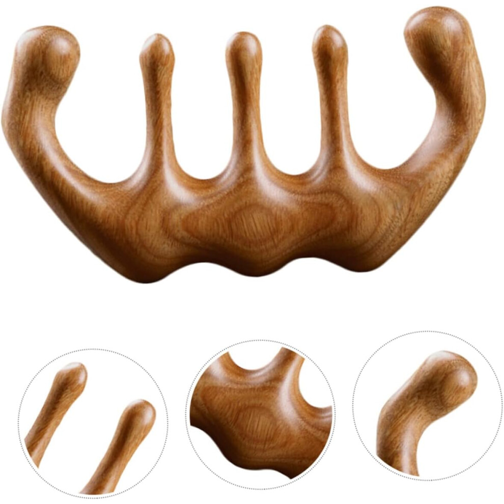 Hkhbjs 2Pcs Wooden Acupoint Massage Comb Portable Anti-Static Scalp Comb