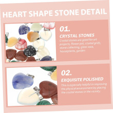 24pcs Crystal Stones Delicate Heart Shape Stones as Desktop Ornament