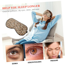 Silk Sleeping Eye Mask Adjustable Soft Leopard Print Sleep Mask Light Blocking Travel Eye Cover