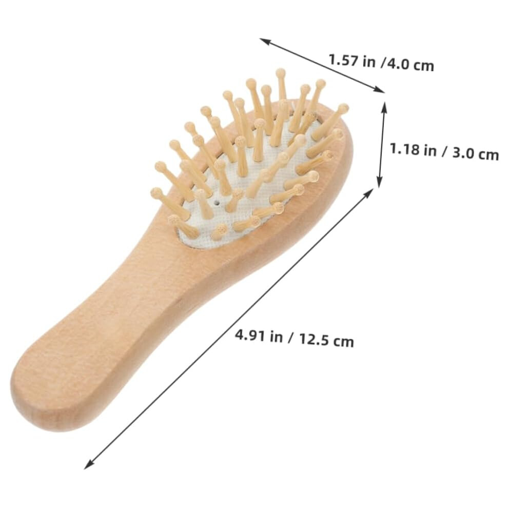 Hkhbjs 2Pcs Wood Hair Brush Small Detangling Comb Wooden Paddle Wide Teeth Hairbrush Accessories