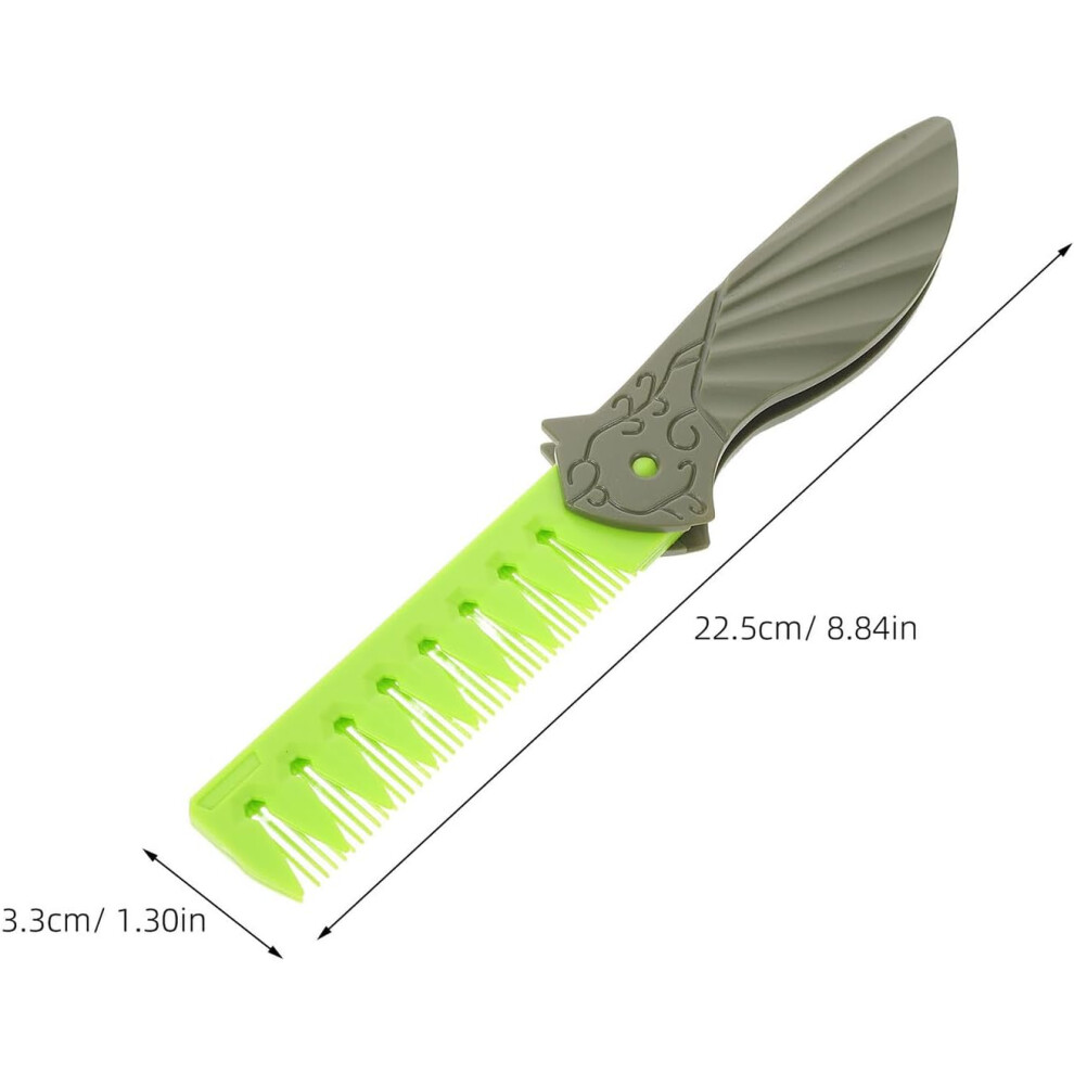 Hkhbjs Unisex Green 3Pcs Folding Comb For Men Wide Tooth Beard Styling Comb Portable For Travel Daily Barber Grooming Use