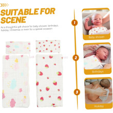 4pcs Printed Face Wipes Soft Gauze Towels Absorbent Hand Towel for Face Washing at Home Travel