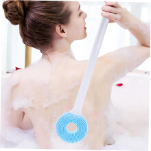 Badborstel met lange steel, siliconen bodyscrub, exfoliërende siliconenborstel voor bad en douche.