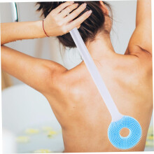 Silikónová kefa do kúpeľa s dlhou rukoväťou, exfoliačná silikónová kefa na telo do kúpeľa, sprchový peeling s dlhou rukoväťou