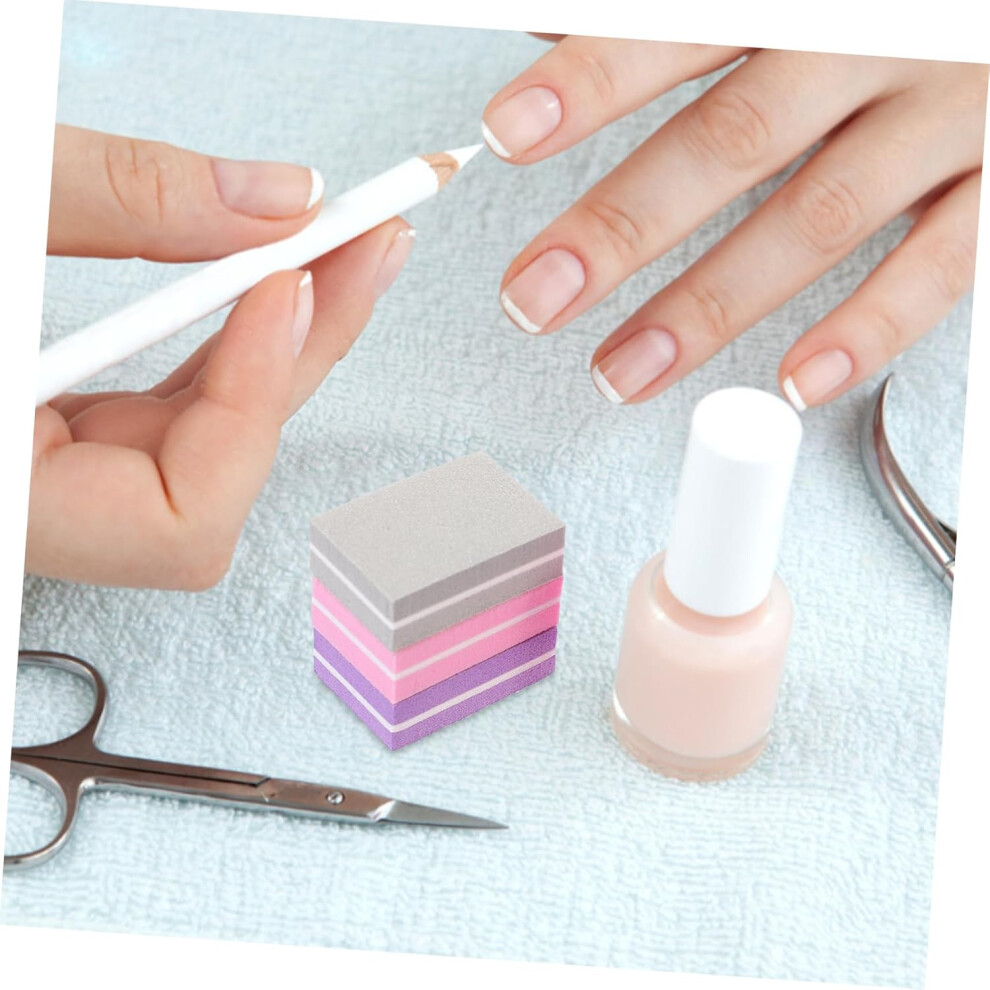 Hkhbjs 50Pcs Double-Sided Sponge Buffer Block Nail File For Manicure And Pedicure Compact Nail Grinding Tool