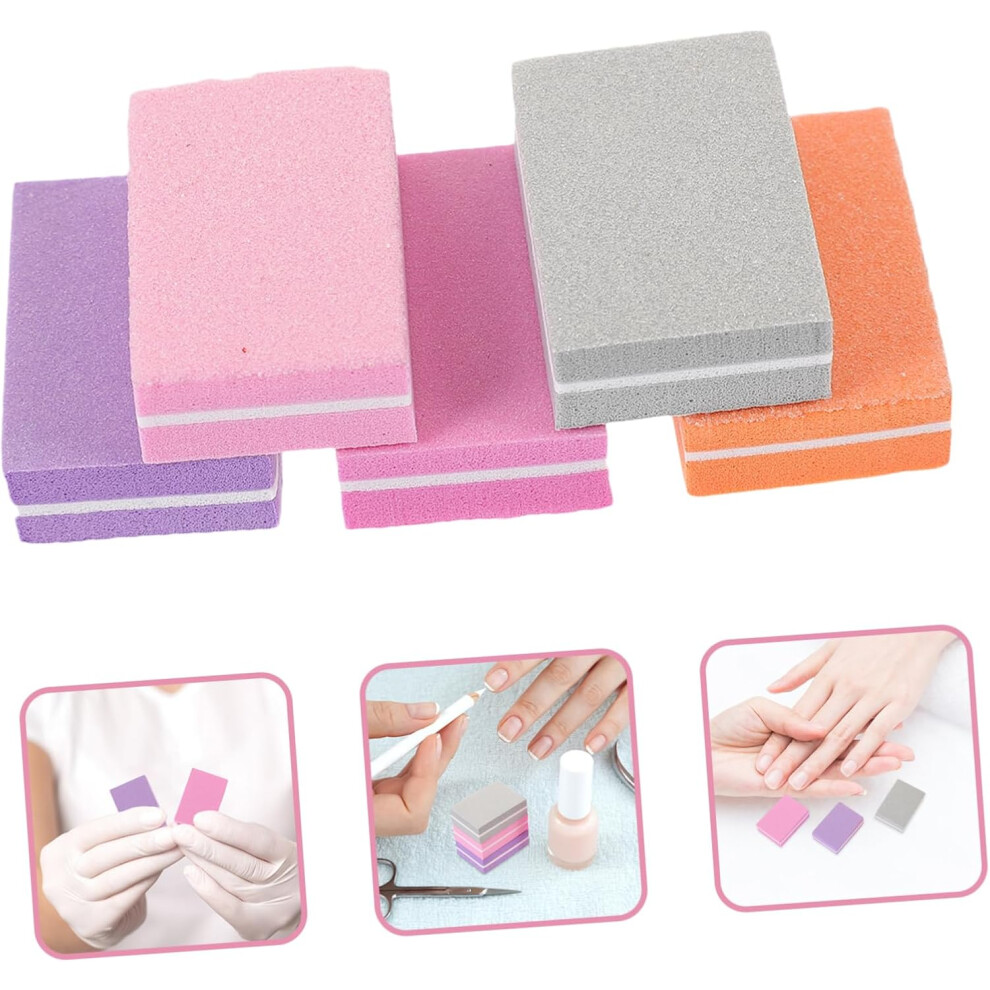 Hkhbjs 50Pcs Double-Sided Sponge Buffer Block Nail File For Manicure And Pedicure Compact Nail Grinding Tool