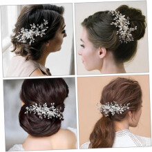 Parelblad haarspeld met strass steentjes, bruidshaarkam, haarclip, bloem haaraccessoire voor vrouwen, zijkam