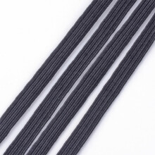 Ruban élastique en polyester pour vêtements, idéal pour la couture de ceintures, poignets et lacets.