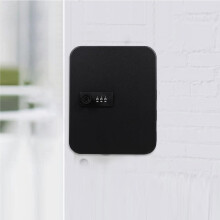 Armadietto portachiavi a parete con serratura a combinazione e 20 ganci, in metallo nero, organizer per chiavi.