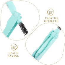 Ensemble 3 en 1 pour les sourcils : brosse et pince à épiler, dégradé bleu-rose, pince à épiler de précision pour les cils