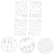 4 Sheets Embossed Snowflake Nail Stickers for Manicure DIY Nail Art Stickers Snowflake Decals for Christmas