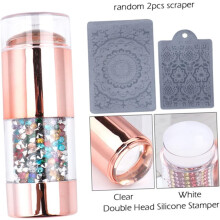 Elegant Diamond Medal Nail Art Stamper Στυλό μεταφοράς σιλικόνης και πλάκες σφράγισης