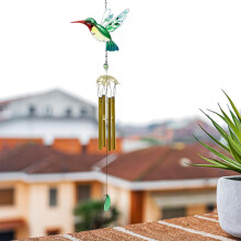 Kolibri-Windspiel-Anhänger aus Glas – Kunst für die Balkondekoration