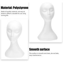 Vrouwenmodel van schuimrubber voor pruiken, displaystandaard voor hoeden en pruiken, artistiek nepkapselmodel voor etalages en salonaccessoires.