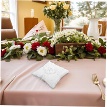 Elegante almofada de anel de casamento com Bowknot e almofada quadrada de design floral