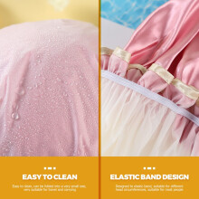Lot de 3 bonnets de douche anti-poussière pour femmes, réutilisables et doublés de satin, pour un confort optimal en voyage.
