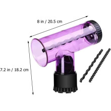 Accessoire diffuseur pour sèche-cheveux pour cheveux bouclés, violet, format voyage, facile à utiliser.