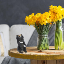 147 g Mini-Schwarzbär-Figur, realistische Gartendekoration für Rasen und Balkon, niedliche Bärenstatue