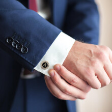 Botões de manguita alfabeto chapado ouro homens botões de manguita para camisa Studs Smoxedo acessórios casamento eventos formais