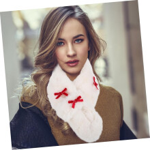 Warm Faux Fur Collar Scarf Winter Neck Warmer Wrap Fluffy Fleece for Travel Days Cold Weather
