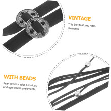 Vintage-Taillengürtel im Western-Stil mit Perlenbesatz, Boho-Accessoire für Röcke und Blusen, einzigartiger Ziergürtel für Damen