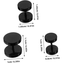 6er-Pack modische Hantel-Ohrstecker im Punk-Stil aus Titanstahl, Hantelform, für Damen und Herren, Ohrschmuck für gedehnte Ohrlöcher
