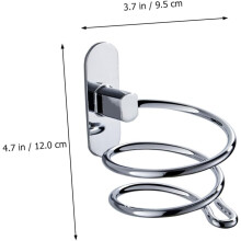 Support pour sèche-cheveux, étagère murale en acier inoxydable stable et antirouille, dimensions : 12 x 9,5 x 8 cm.