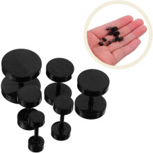 6 stuks modieuze dumbbell-oorbellen in punkstijl, gemaakt van titaniumstaal, geschikt voor mannen en vrouwen, oorpiercing-sieraden