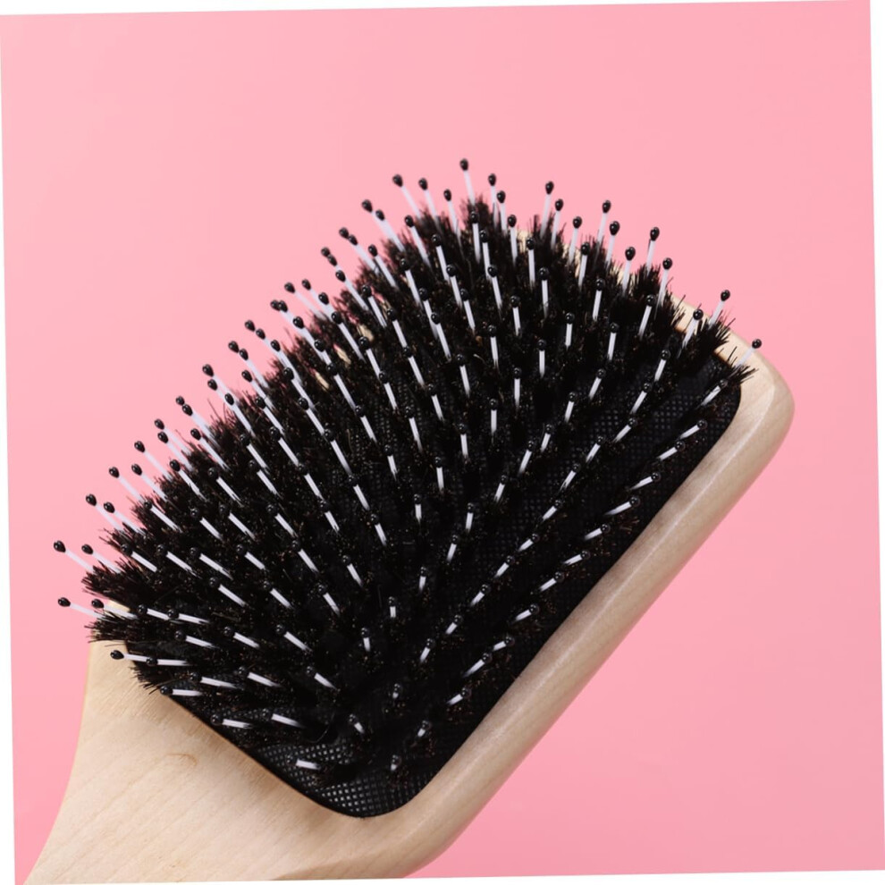 Hkhbjs Boar Bristle Paddle Hair Brush For Thick Curly Hair Detangling Brush
