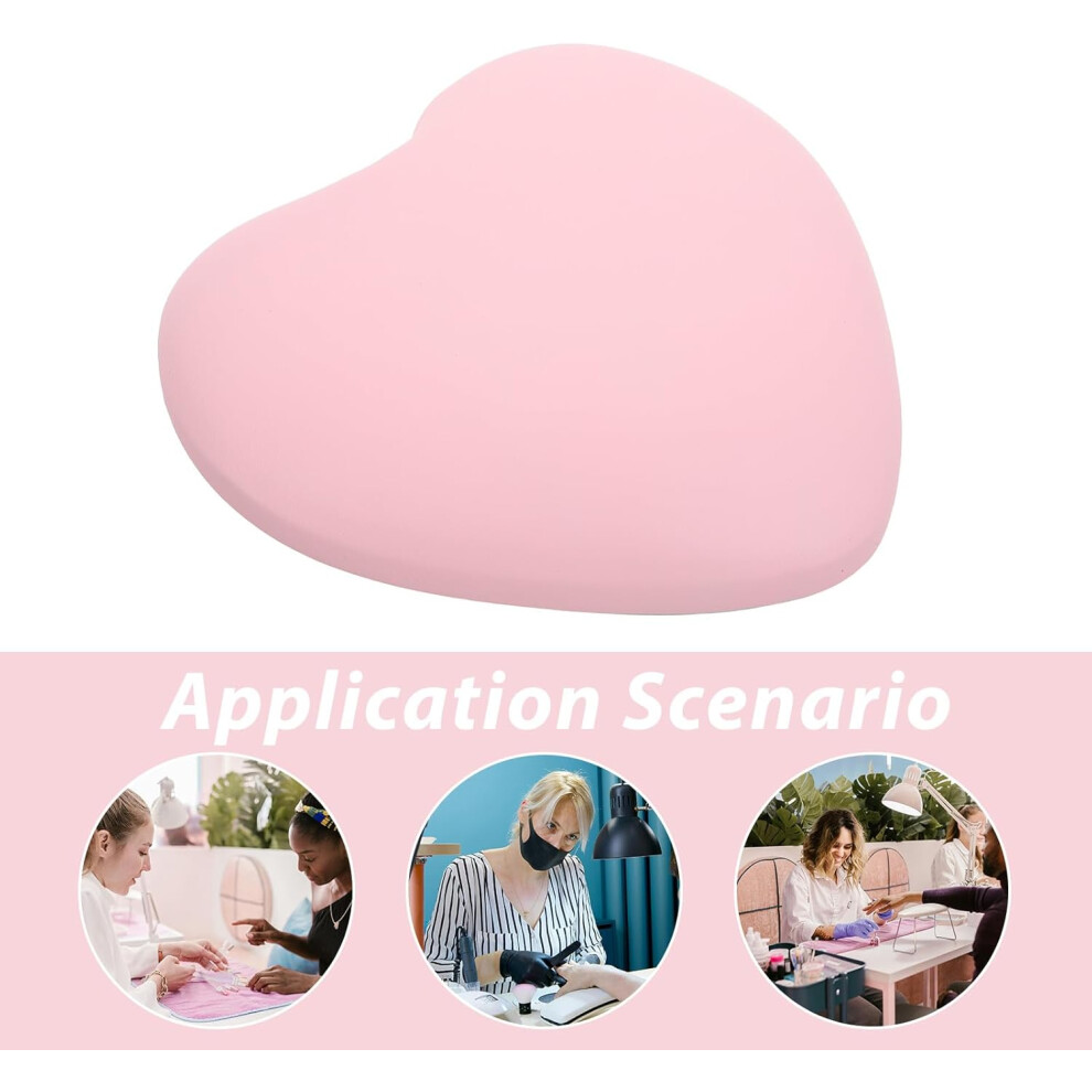 Hkhbjs Heart Shaped Manicure Hand Rest Cushion Pink Soft Nail Tech Arm Rest Pillow For Salon Use And Nail Art Support