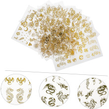 8 vellen draak- en slangnagelstickers voor vrouwen en meisjes, nagelstickers voor doe-het-zelf kerstfeestdecoraties