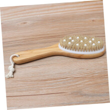 Doucheborstel met lange steel, zachte massageparels voor het baden, draagbare lichaamsscrubber voor onder de douche.