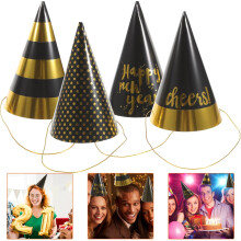 20pcs Creative Years Party Hats Cone Hats Decorative Party Supplies Shiny Favor
