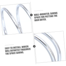 1pc Stainless Steel Hair Dryer Rack Stand for Bathroom Storage Wall-mounted Holder
