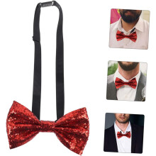 Verstellbare Glitzerfliege für Herren, glänzende rosafarbene Fliegen für Bankette, Karneval, Weihnachtsfeiern, stilvolles Glitzerdesign