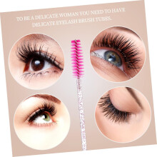 24pcs Diamonds Tube Mascara Brush Comb Women Makeup Tools Eyelash Tube Makeup Brush Wands for Eyelash