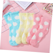 3 Paar Korallenfleece-Socken, flauschige Socken für Damen, kuschelig warm für den Winter, ideal zum Schlafen zu Hause
