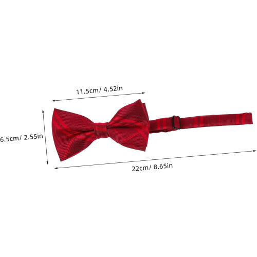Adjustable Polyester Bow Tie for Men Plaid Double Bowknot Neck Accessory Durable Lightweight Design 1