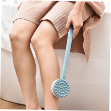 2pcs Long-handled Bath Brush Soft Hair Scrub Brush Portable Body Exfoliating Scrubbing Tool for Shower Bathing